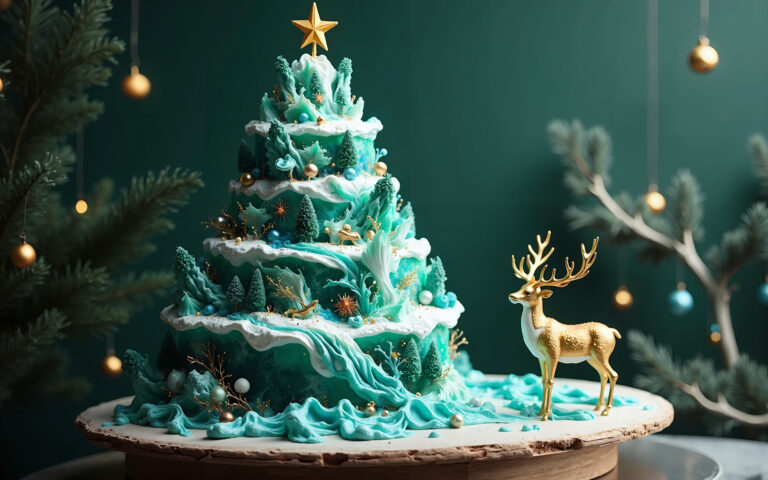 christmas-tree-with-reindeer-and-landscape-cake-1