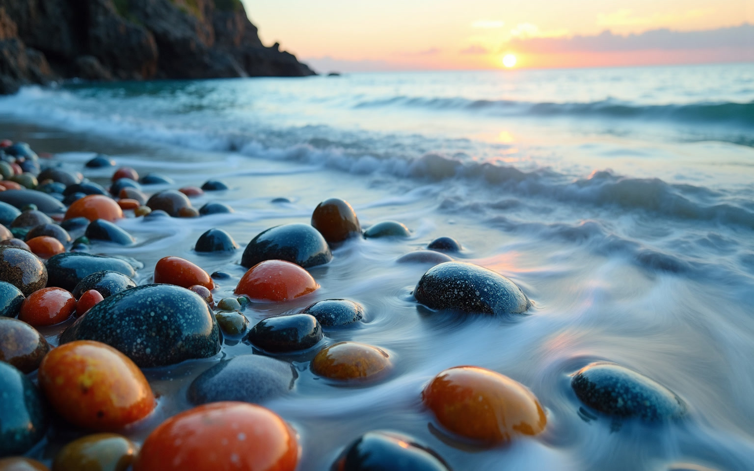 tranquil-coastal-sunset-with-smooth-pebble-stones-4